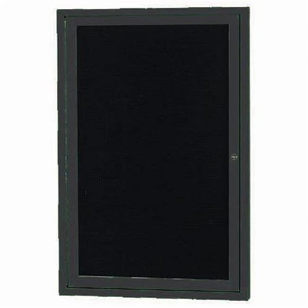 AARCO Aarco Products OADC2418BK 1-Door Outdoor Enclosed Directory Cabinet - Black OADC2418BK